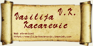 Vasilija Kačarević vizit kartica